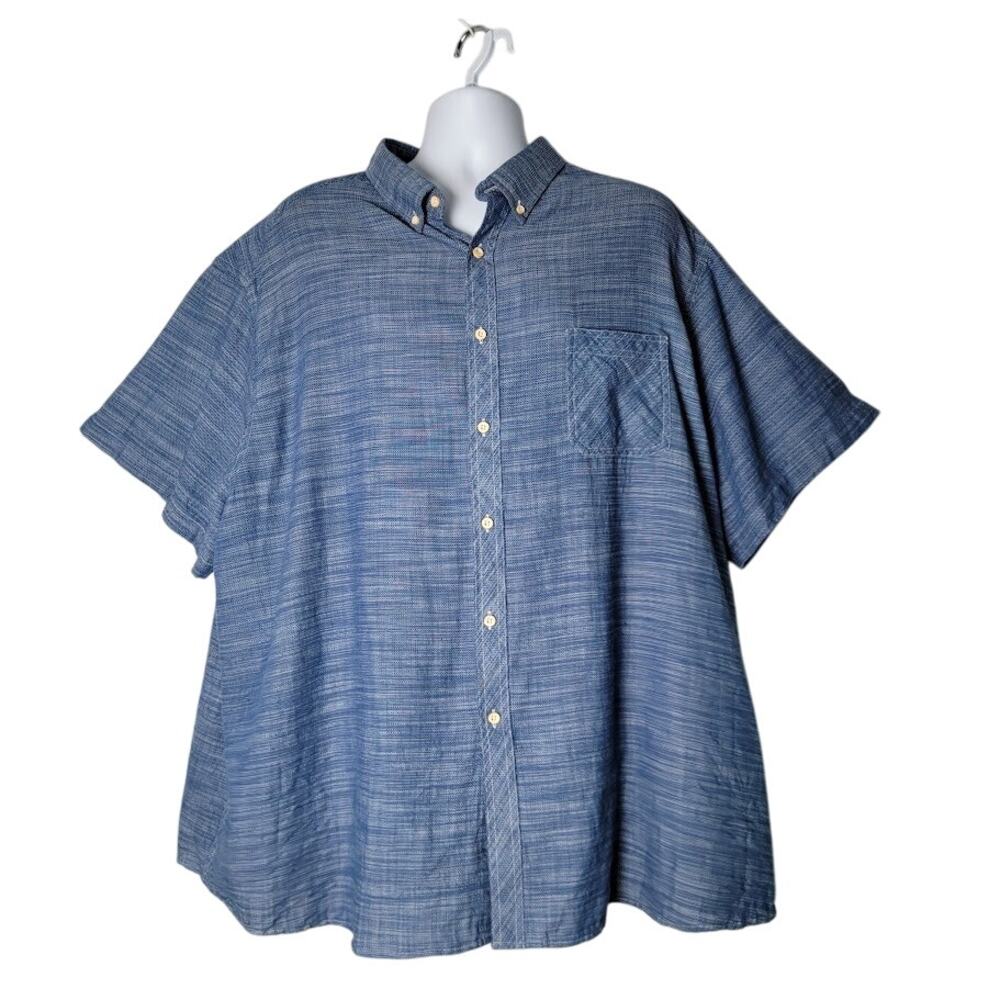 ROWN Men's 4XB (4XL) Blue Cotton Shirt 100% Breathable Casual Comfortable‎ Top